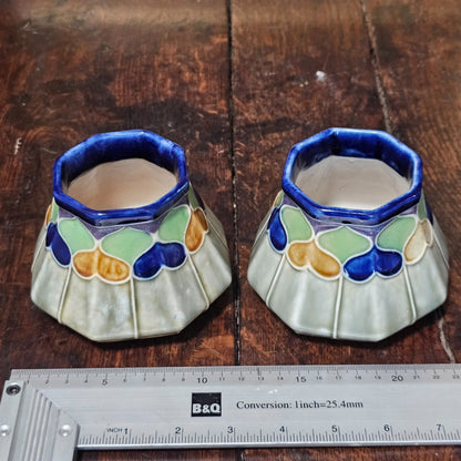 Delightful Pair Of Art Deco Doulton Pots Possibly Jane Hurst C1920