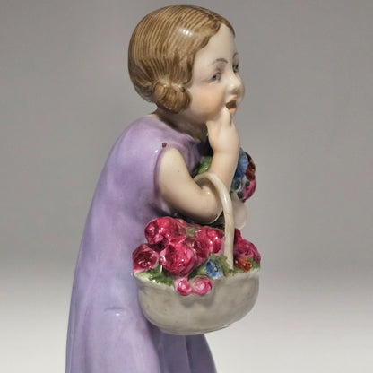 Rosenthal Leipold Flora Flower Girl Nouveau Figure By Hermann Leipold In 1912.