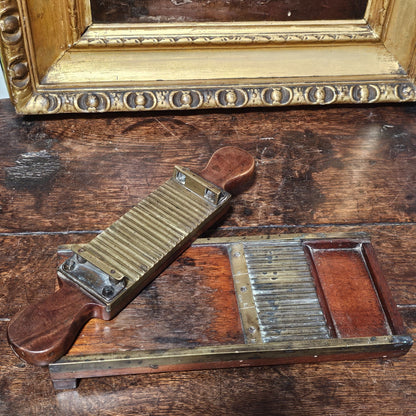 Antique Victorian Apothecary Chemist Pill Roller Board In Wood And Brass