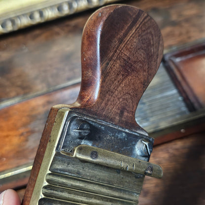 Antique Victorian Apothecary Chemist Pill Roller Board In Wood And Brass