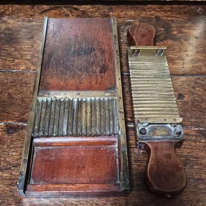 Antique Victorian Apothecary Chemist Pill Roller Board In Wood And Brass