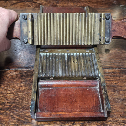 Antique Victorian Apothecary Chemist Pill Roller Board In Wood And Brass