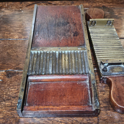 Antique Victorian Apothecary Chemist Pill Roller Board In Wood And Brass