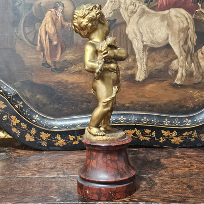 Fine Large French School (19th Century), A Figural Gilt Bronze, Of A Putti