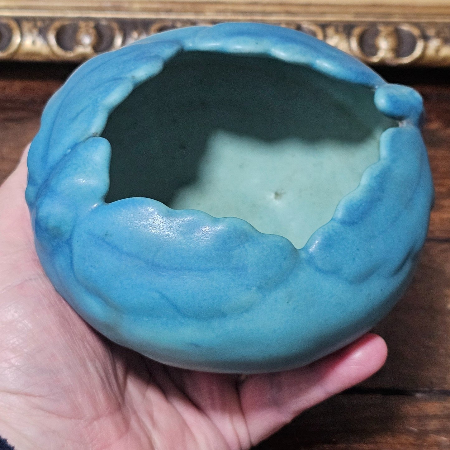 Rare Blue Turquoise Van Briggle Art Pottery Vase/bowl Excellent Circa 1920's