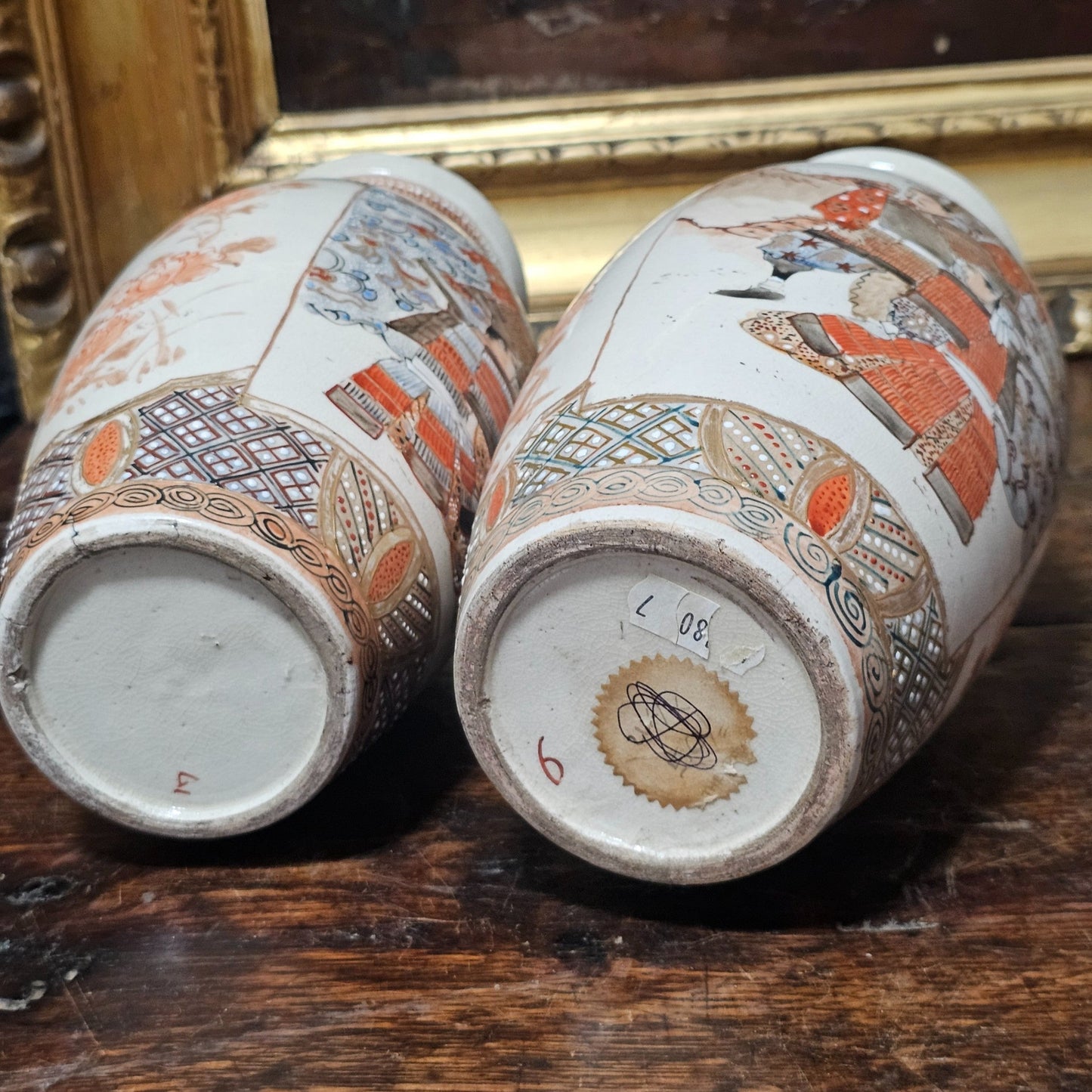 Attractive Pair Of Satsuma Vases C1920s 23cm