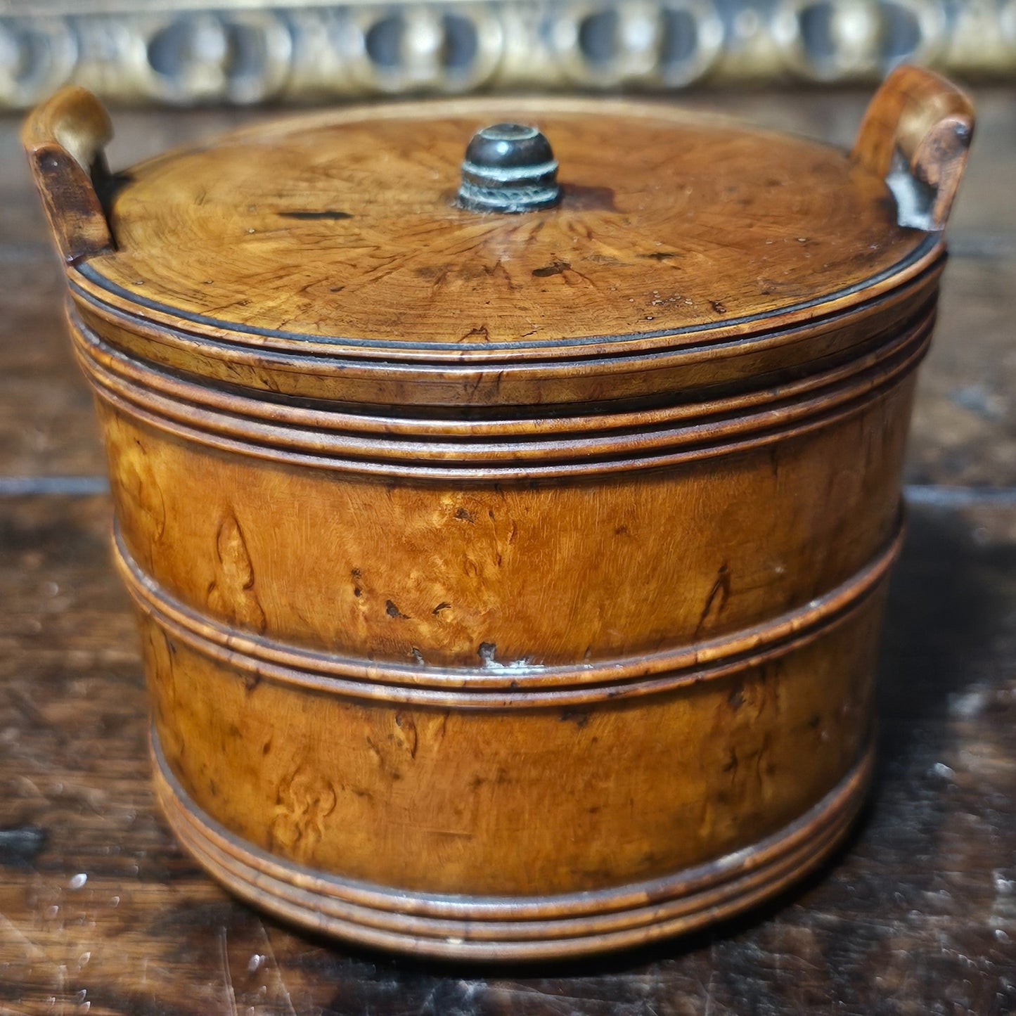 Scandinavian 19thc Turned Maser Birch Butter Tub