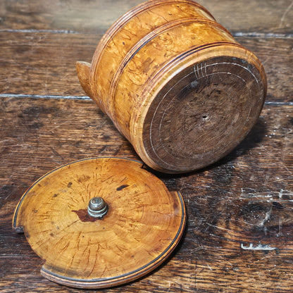 Scandinavian 19thc Turned Maser Birch Butter Tub