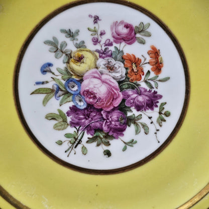 Rare Sevres Yellow Ground Plate From A Service Given By Napoleon 1 To Comte De Segur 1805