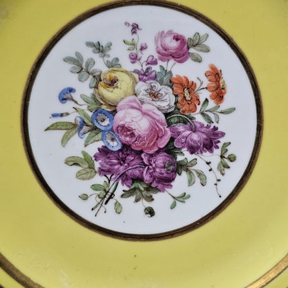 Rare Sevres Yellow Ground Plate From A Service Given By Napoleon 1 To Comte De Segur 1805