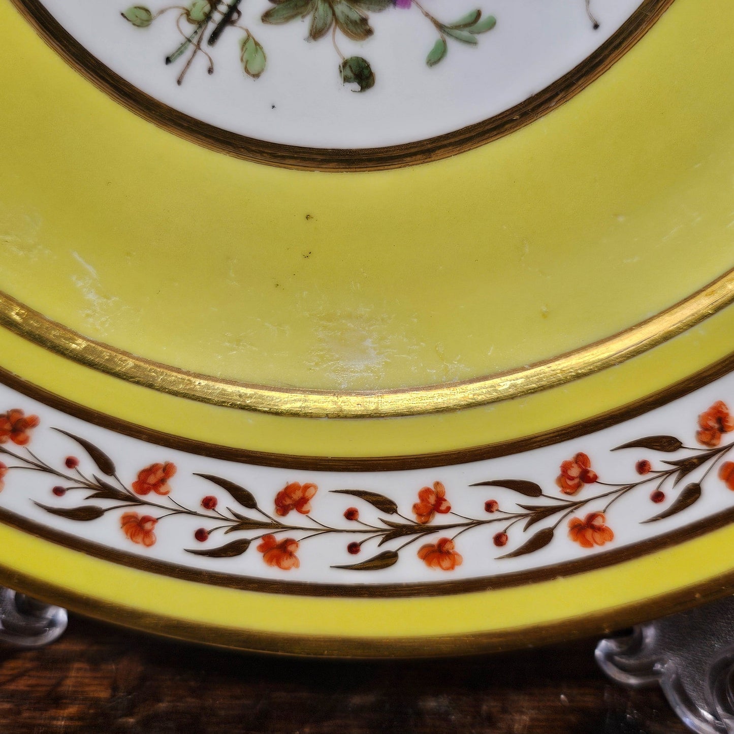 Rare Sevres Yellow Ground Plate From A Service Given By Napoleon 1 To Comte De Segur 1805