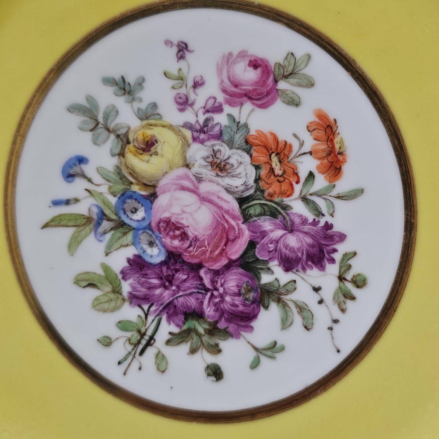 Rare Sevres Yellow Ground Plate From A Service Given By Napoleon 1 To Comte De Segur 1805