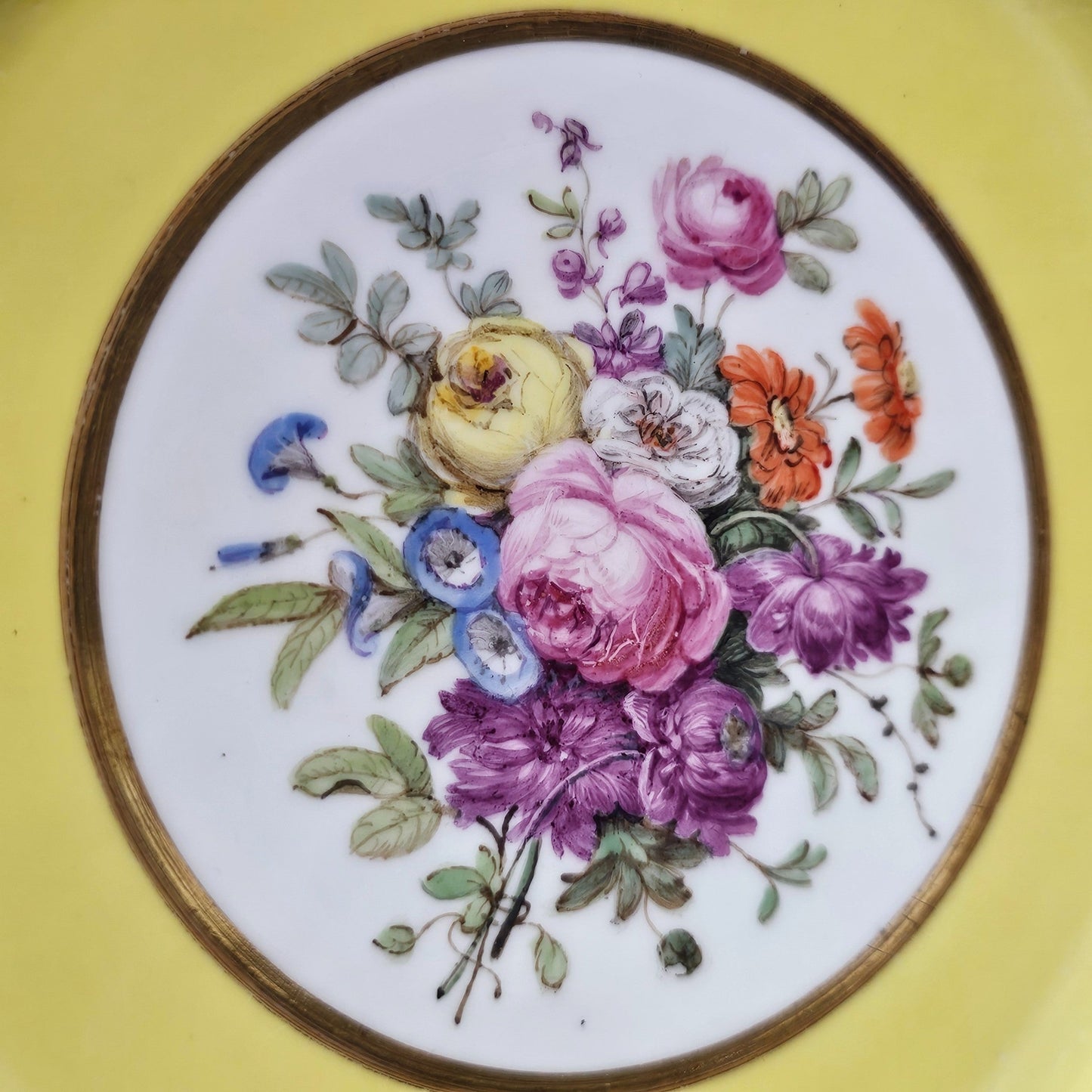 Rare Sevres Yellow Ground Plate From A Service Given By Napoleon 1 To Comte De Segur 1805