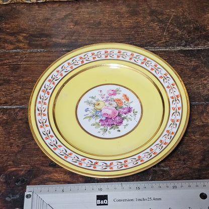 Rare Sevres Yellow Ground Plate From A Service Given By Napoleon 1 To Comte De Segur 1805