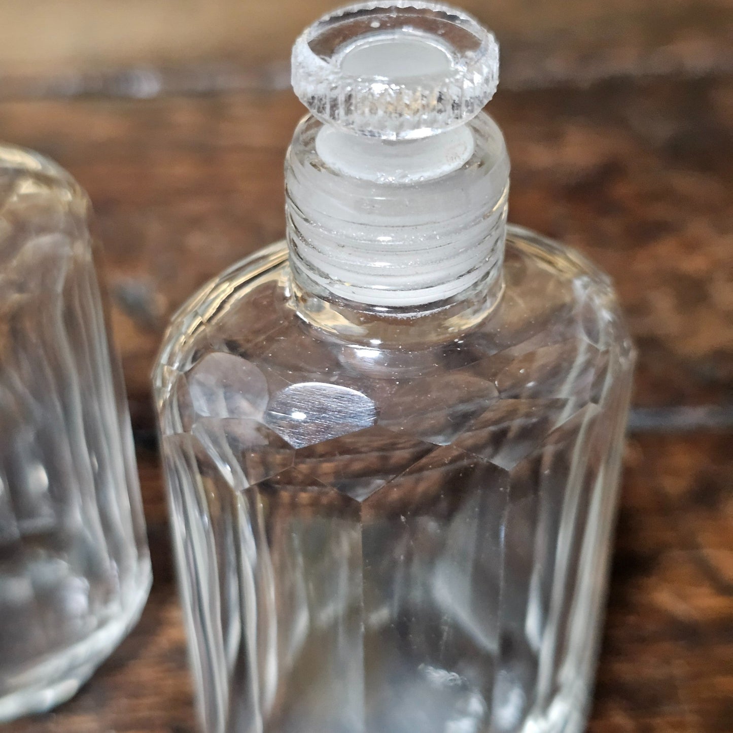 Exquisite Pair Of Art Deco Silver, Yellow Enamel & Cut Glass Scent Bottles C1930