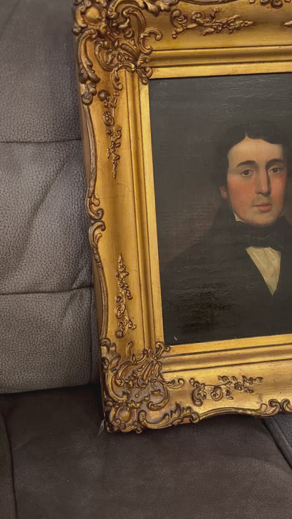 Fine Regency Portrait Oil on Panel of a Gentleman